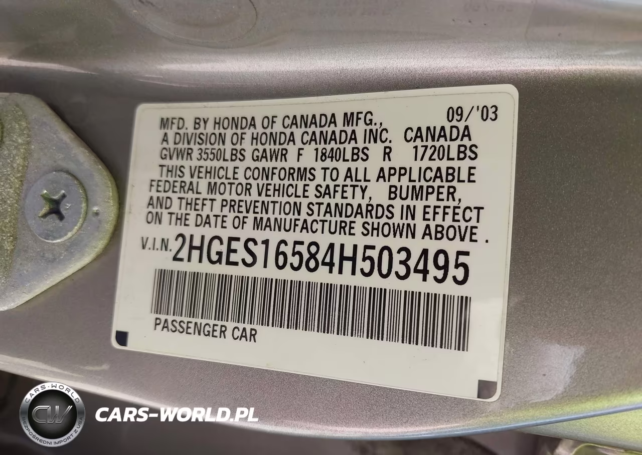 2004 Honda Civic Lx VIN:2HGES16584H503495 - 9