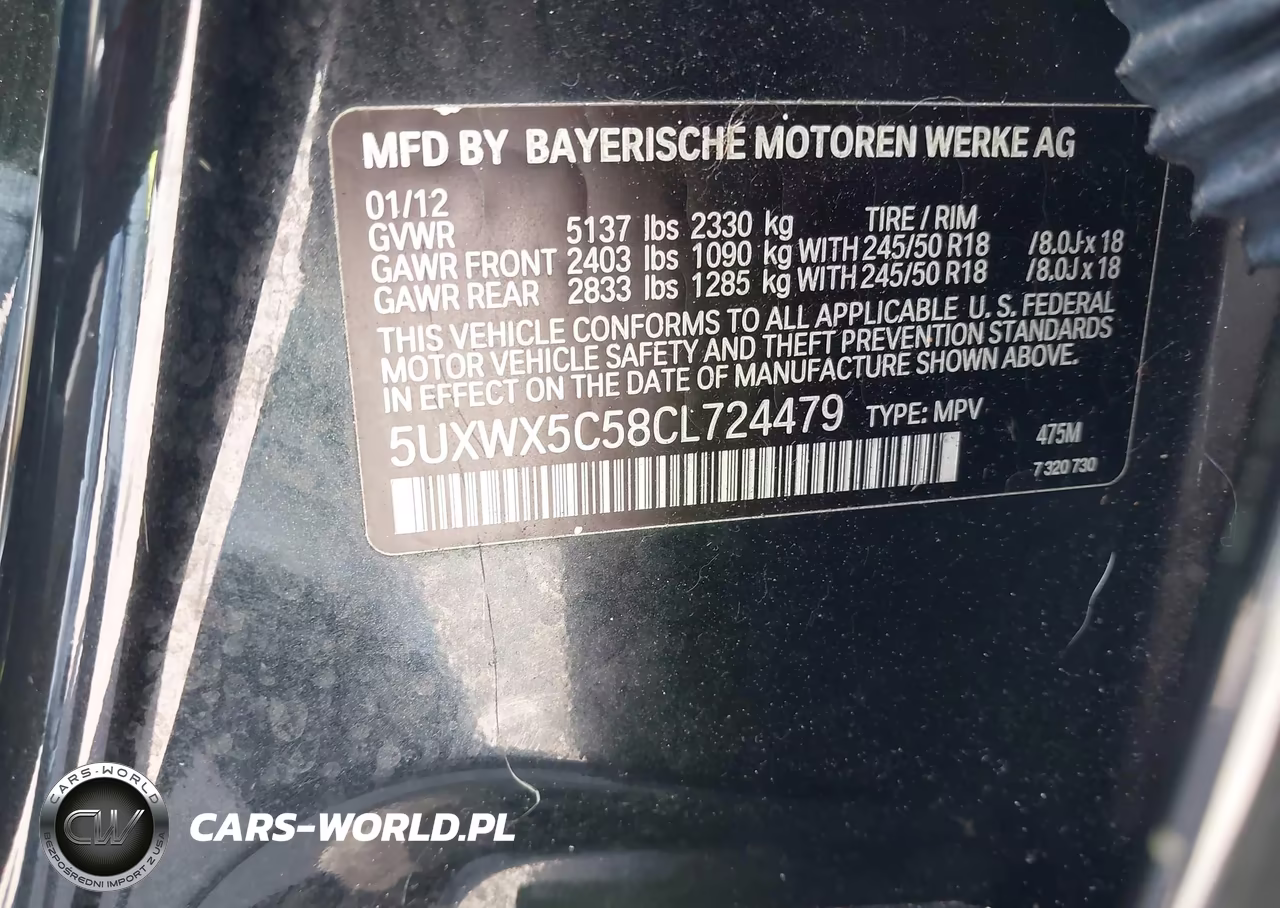 2012 BMW X3 xDrive28I VIN:5UXWX5C58CL724479 - 9
