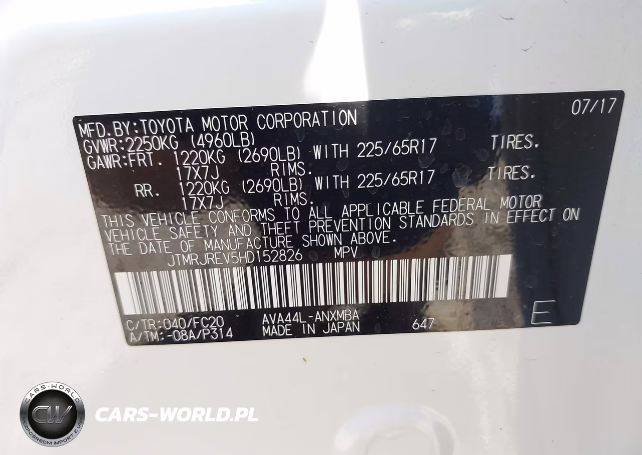 2017 Toyota Rav4 Hybrid Xle VIN:JTMRJREV5HD152826 - 9