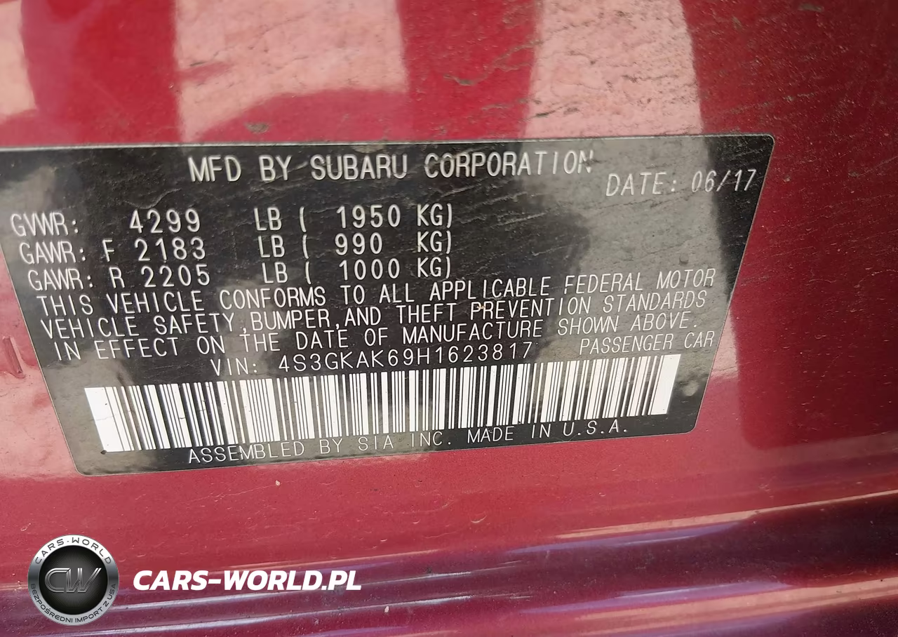 2017 Subaru Impreza 2.0I Sport VIN:4S3GKAK69H1623817 - 9