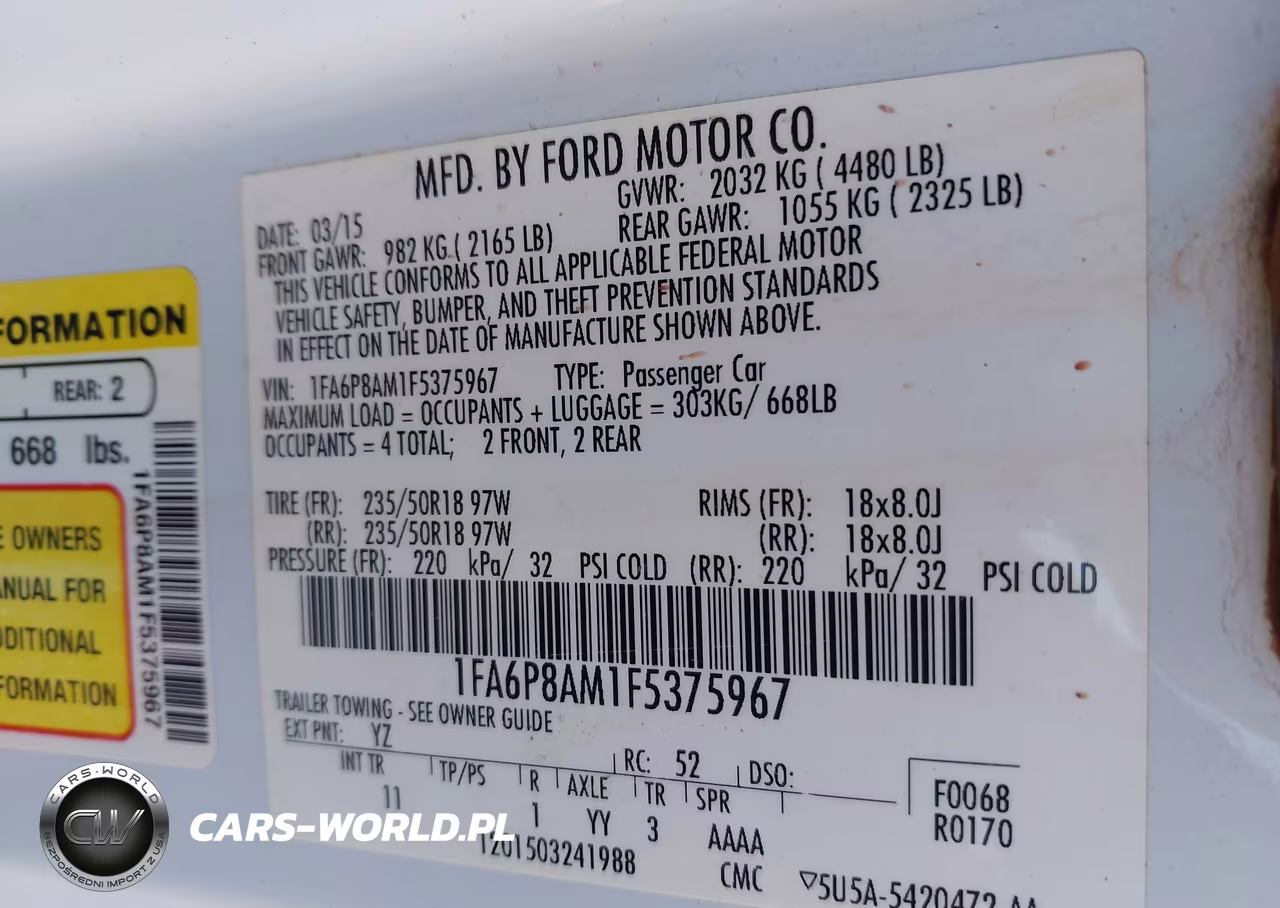2015 Ford Mustang V6 VIN:1FA6P8AM1F5375967 - 9