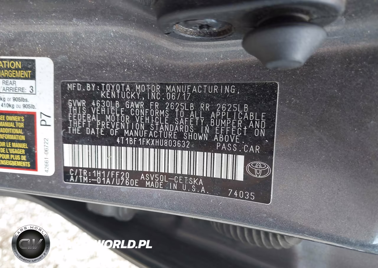2017 Toyota Camry Se VIN:4T1BF1FKXHU803632 - 9