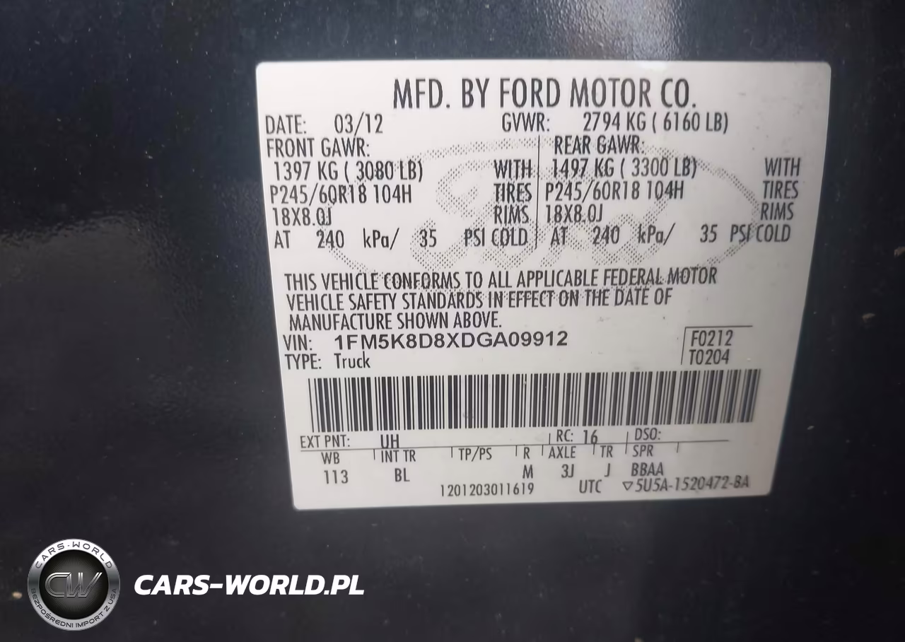 2013 Ford Explorer Xlt VIN:1FM5K8D8XDGA09912 - 9