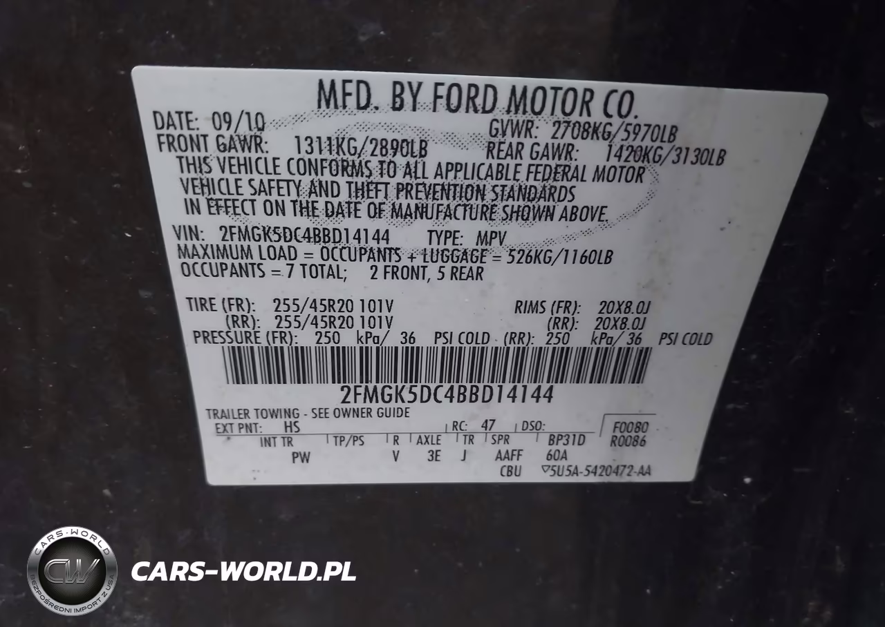 2011 Ford Flex Limited VIN:2FMGK5DC4BBD14144 - 9