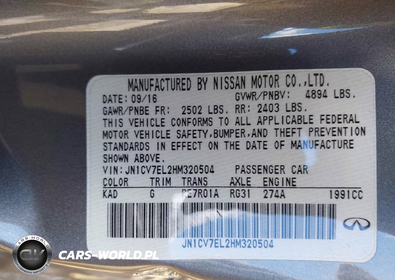 2017 Infiniti Q60 2.0T Premium VIN:JN1CV7EL2HM320504 - 9