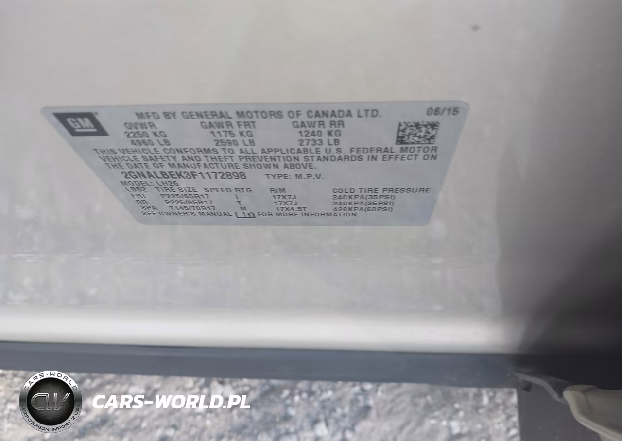 2015 Chevrolet Equinox Lt VIN:2GNALBEK3F1172898 - 9