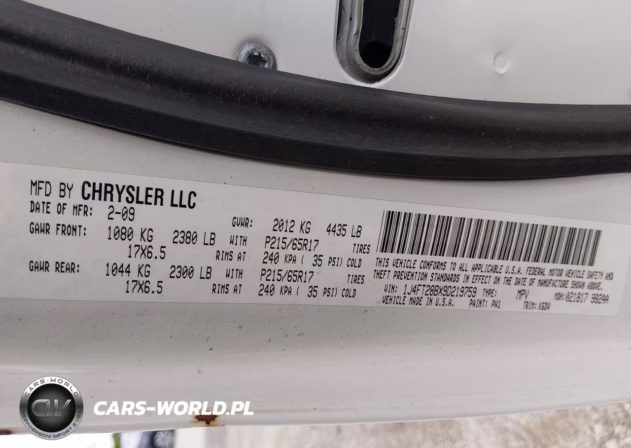 2009 Jeep Patriot Sport VIN:1J4FT28BX9D219759 - 9