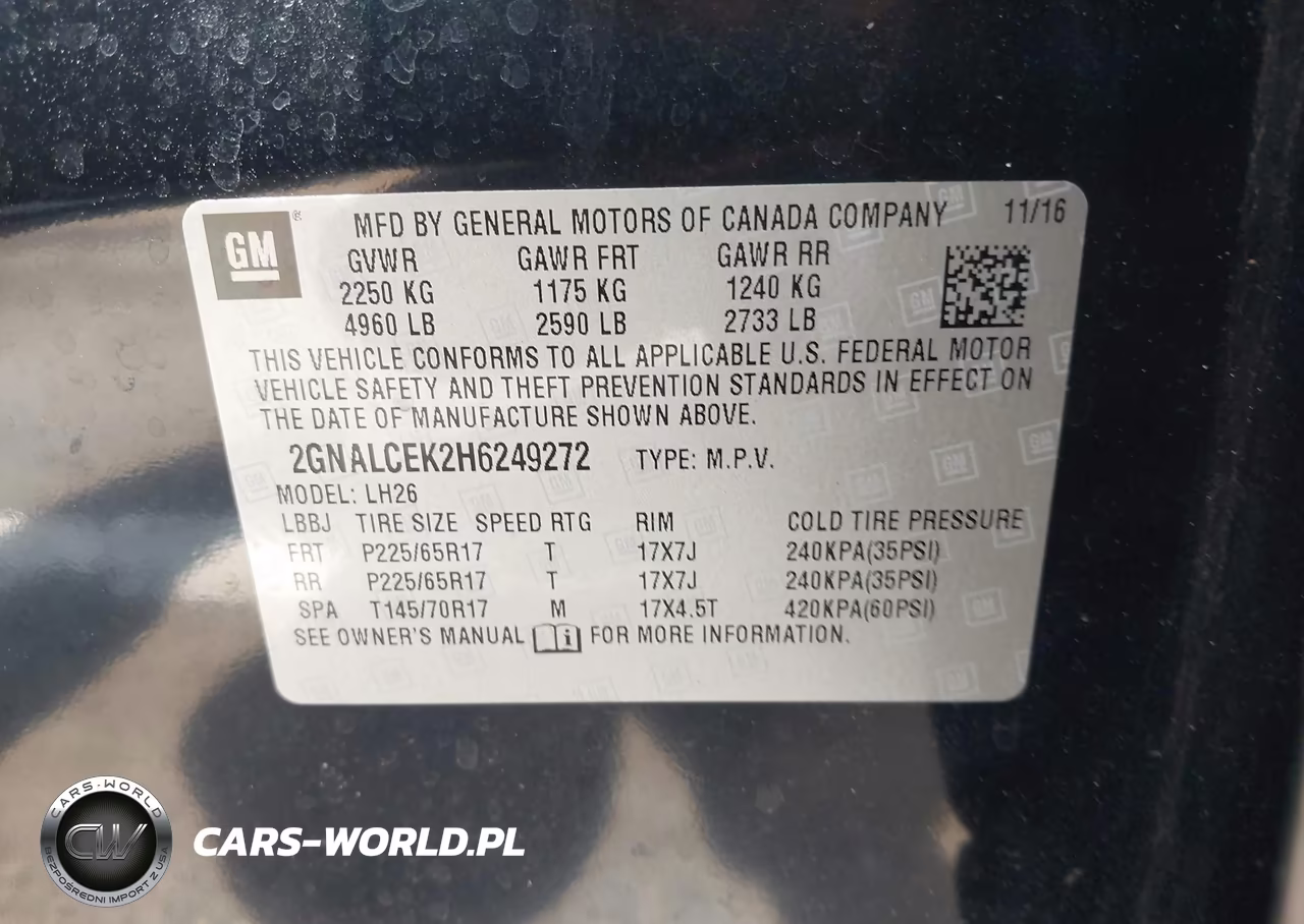 2017 Chevrolet Equinox Lt VIN:2GNALCEK2H6249272 - 9