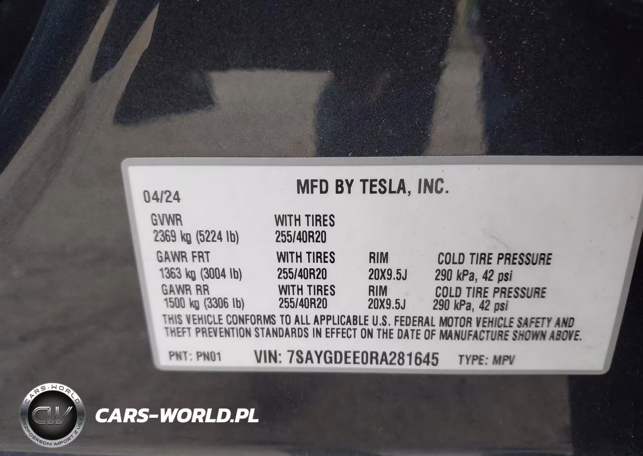 2024 Tesla Model Y Long Range Dual Motor All-Wheel Drive VIN:7SAYGDEE0RA281645 - 9