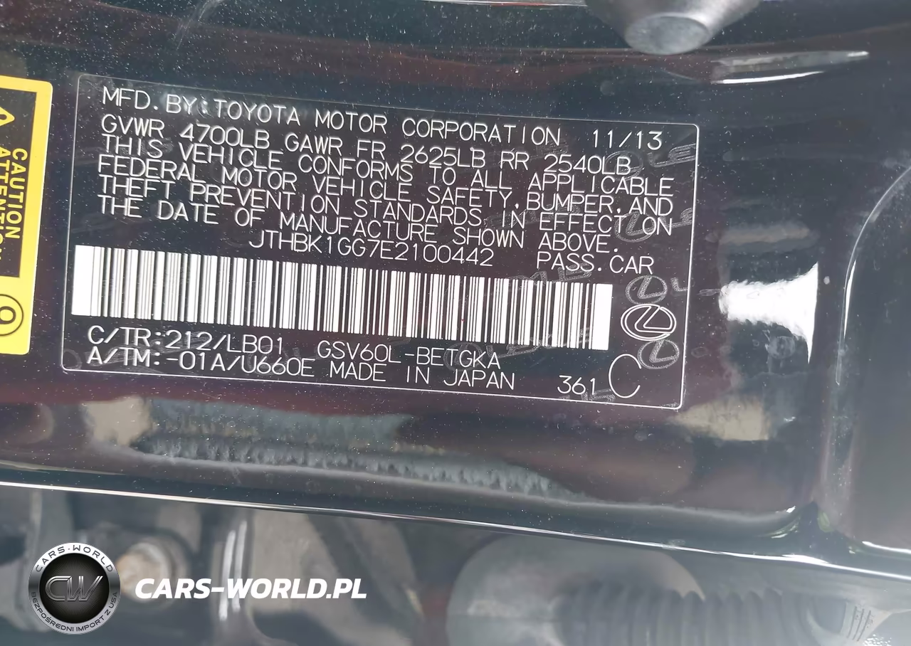 2014 Lexus Es 350 VIN:JTHBK1GG7E2100442 - 9