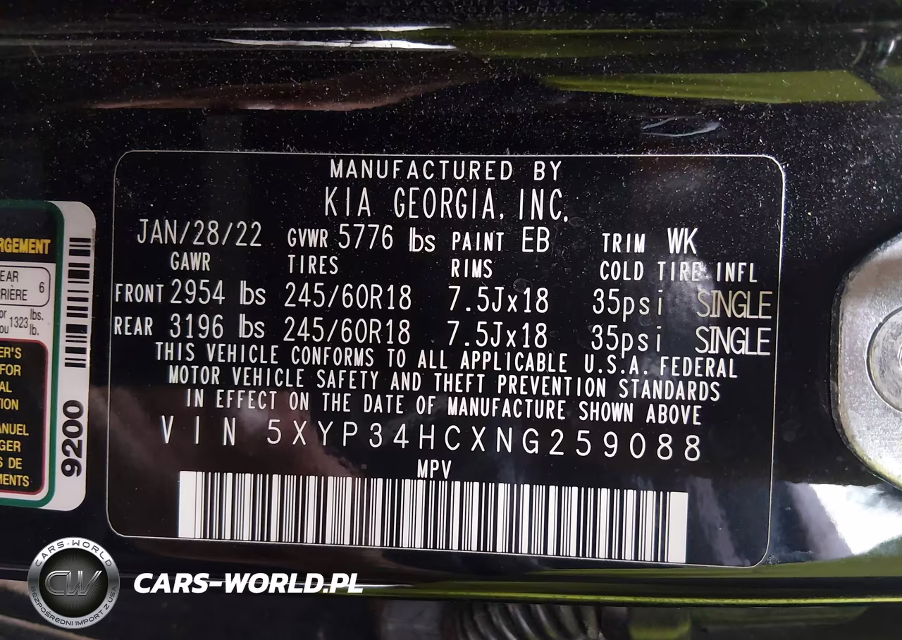 2022 Kia Telluride Ex VIN:5XYP34HCXNG259088 - 9