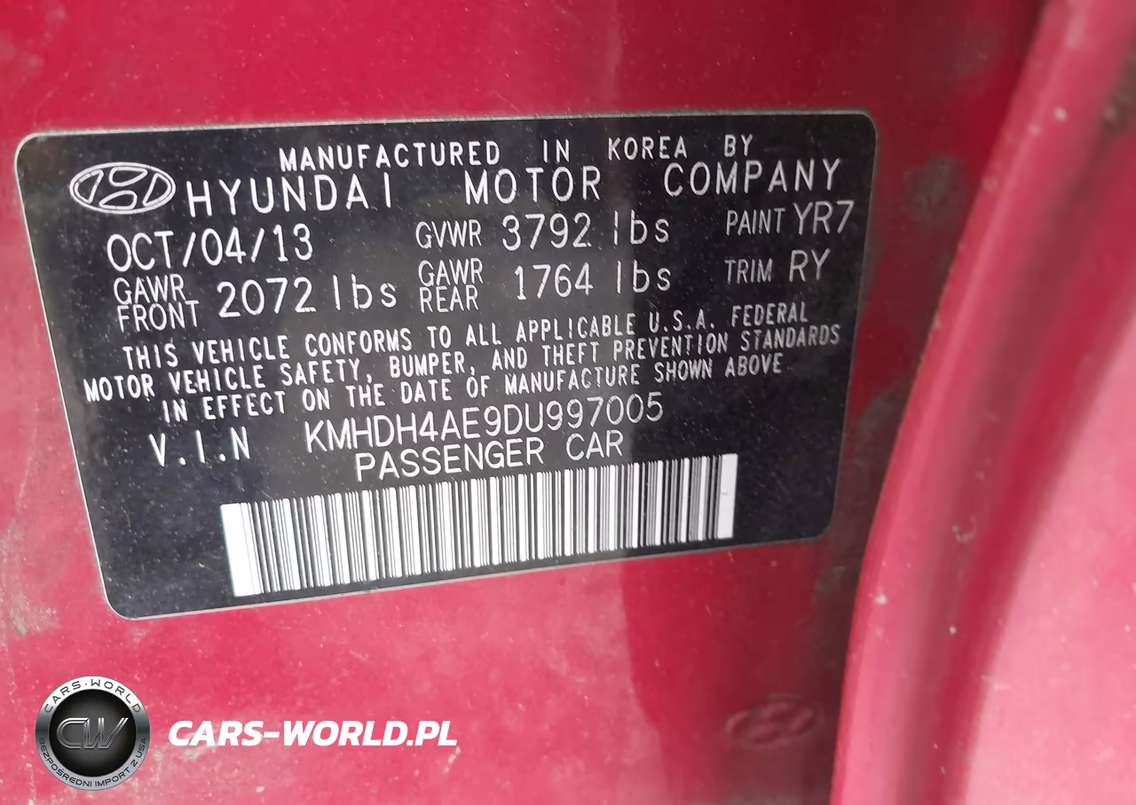 2013 Hyundai Elantra Limited VIN:KMHDH4AE9DU997005 - 9