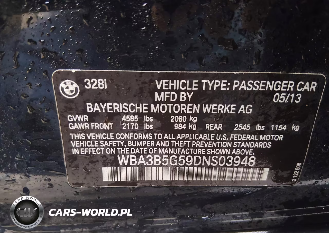 2013 BMW 328I xDrive VIN:WBA3B5G59DNS03948 - 9