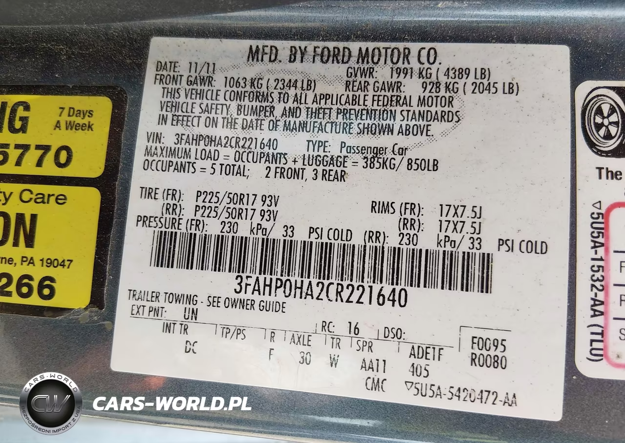2012 Ford Fusion Se VIN:3FAHP0HA2CR221640 - 9