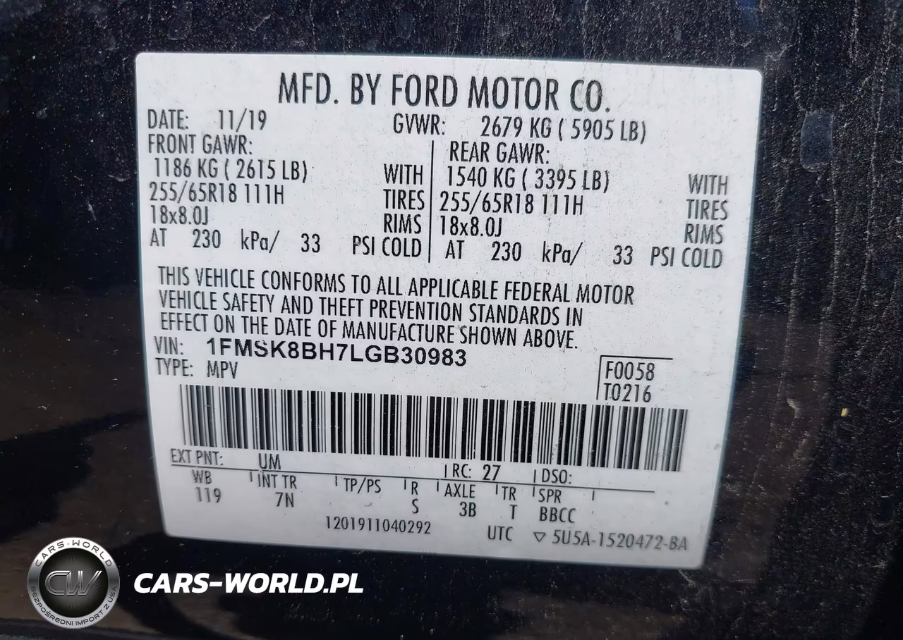 2020 Ford Explorer VIN:1FMSK8BH7LGB30983 - 9