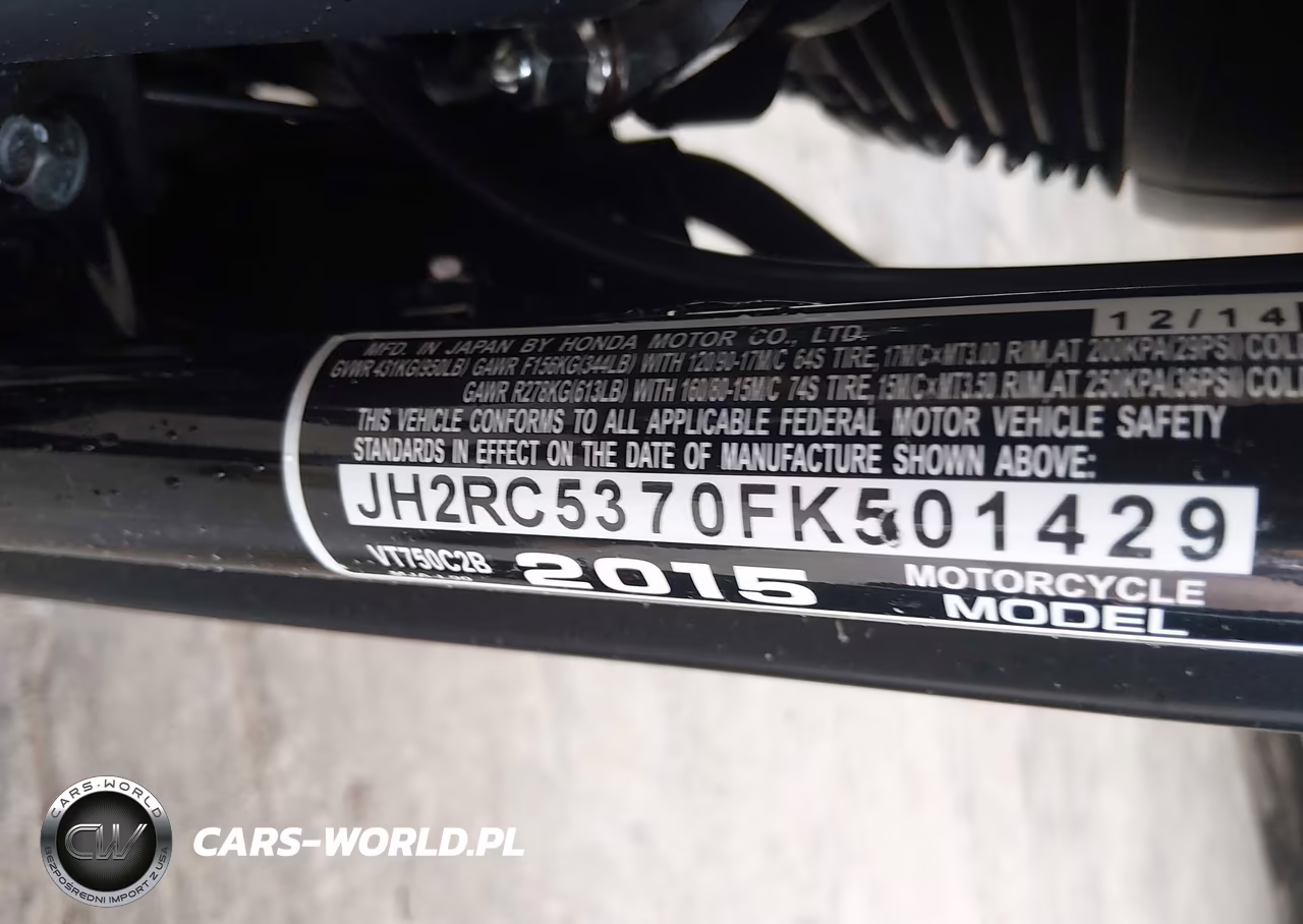 2015 Honda Vt750 C2B VIN:JH2RC5370FK501429 - 10