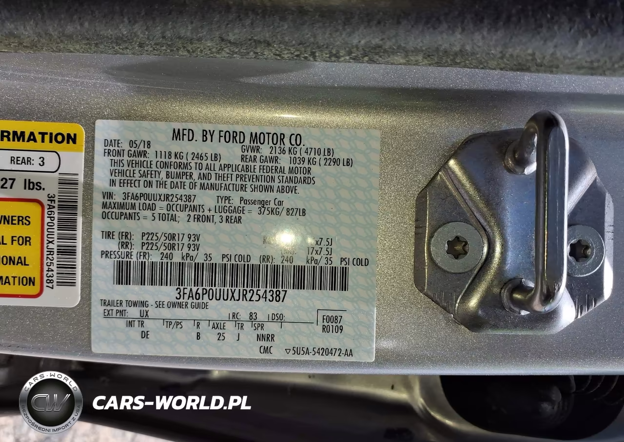 2018 Ford Fusion Hybrid S VIN:3FA6P0UUXJR254387 - 9