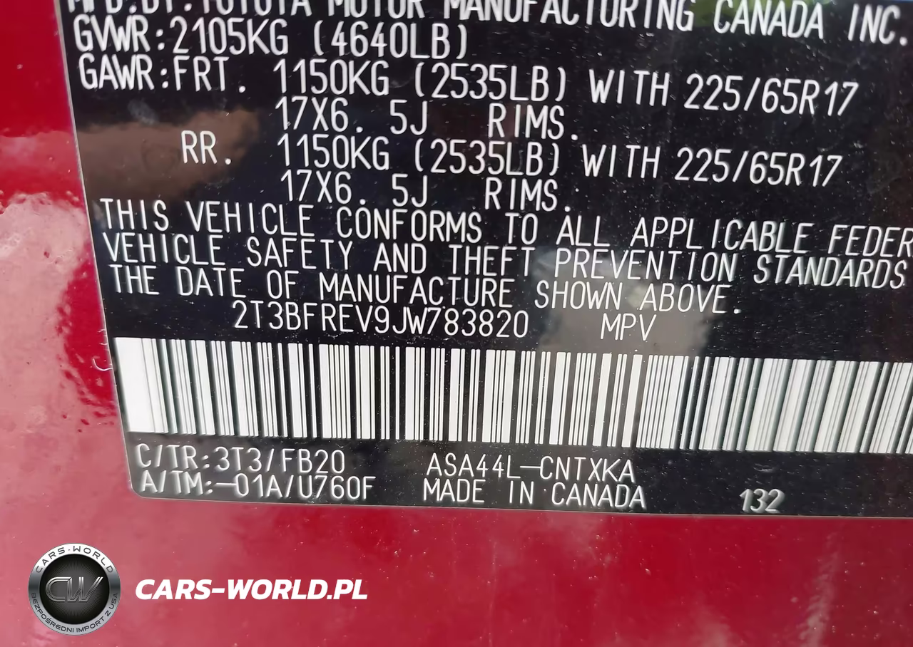 2018 Toyota Rav4 Le VIN:2T3BFREV9JW783820 - 9