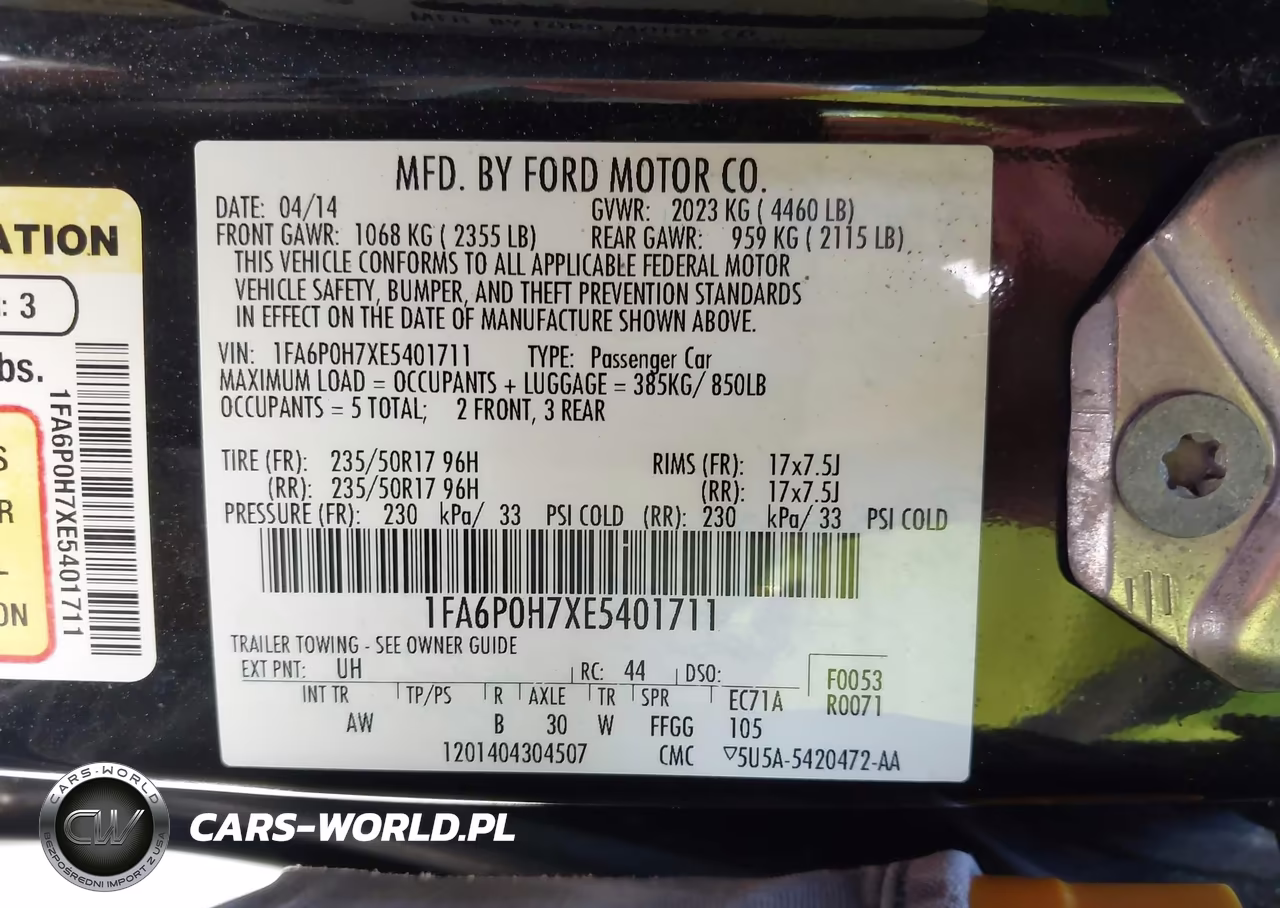 2014 Ford Fusion Se VIN:1FA6P0H7XE5401711 - 9