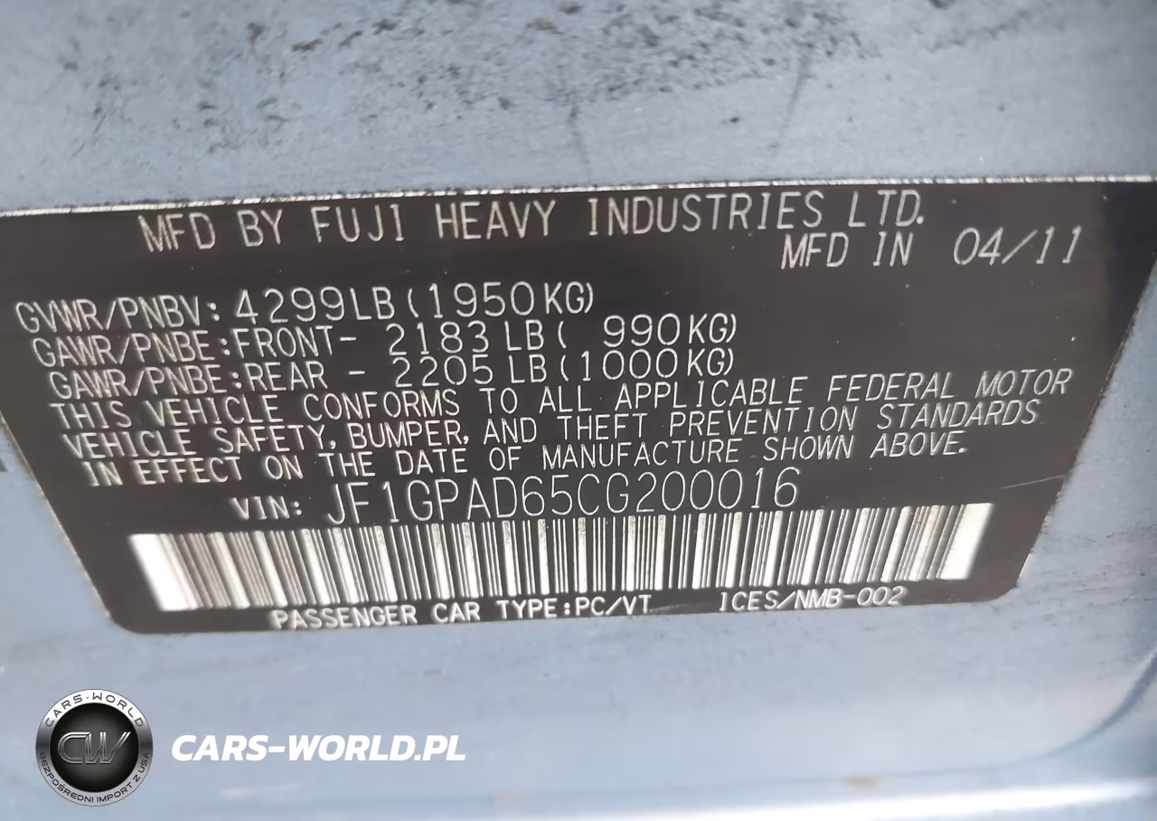 2012 Subaru Impreza 2.0I Premium VIN:JF1GPAD65CG200016 - 9