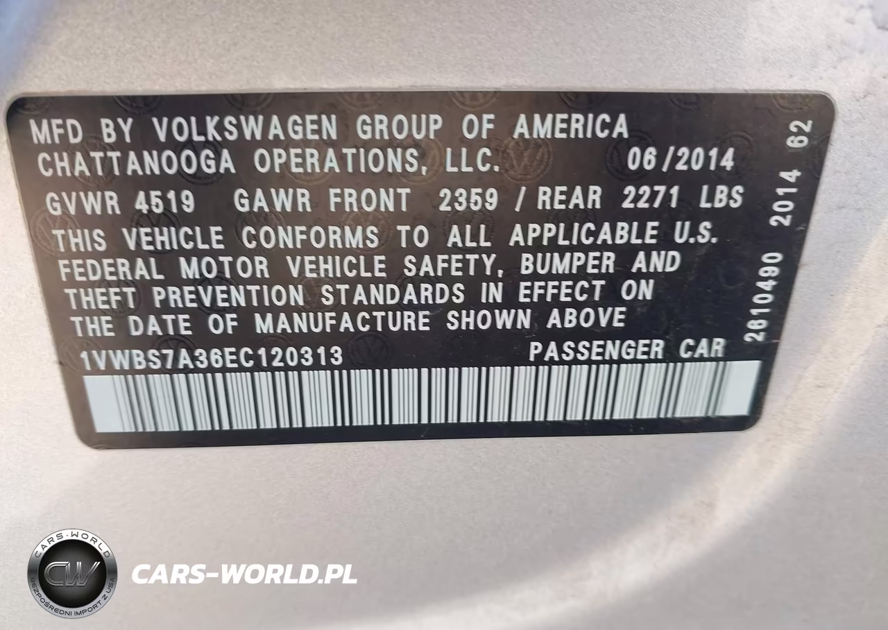 2014 Volkswagen Passat 1.8T Se VIN:1VWBS7A36EC120313 - 9