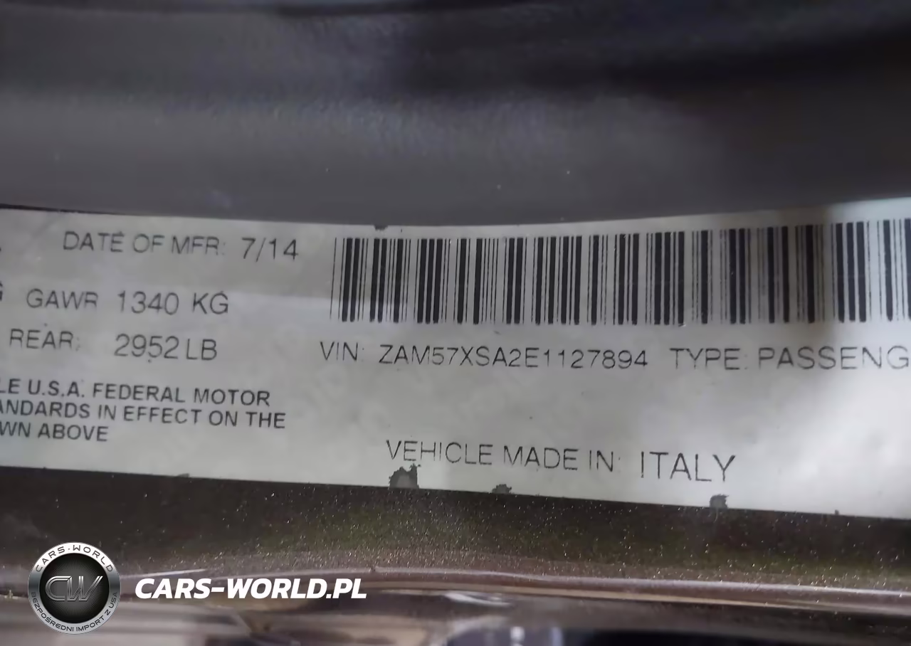 2014 Maserati Ghibli VIN:ZAM57XSA2E1127894 - 9