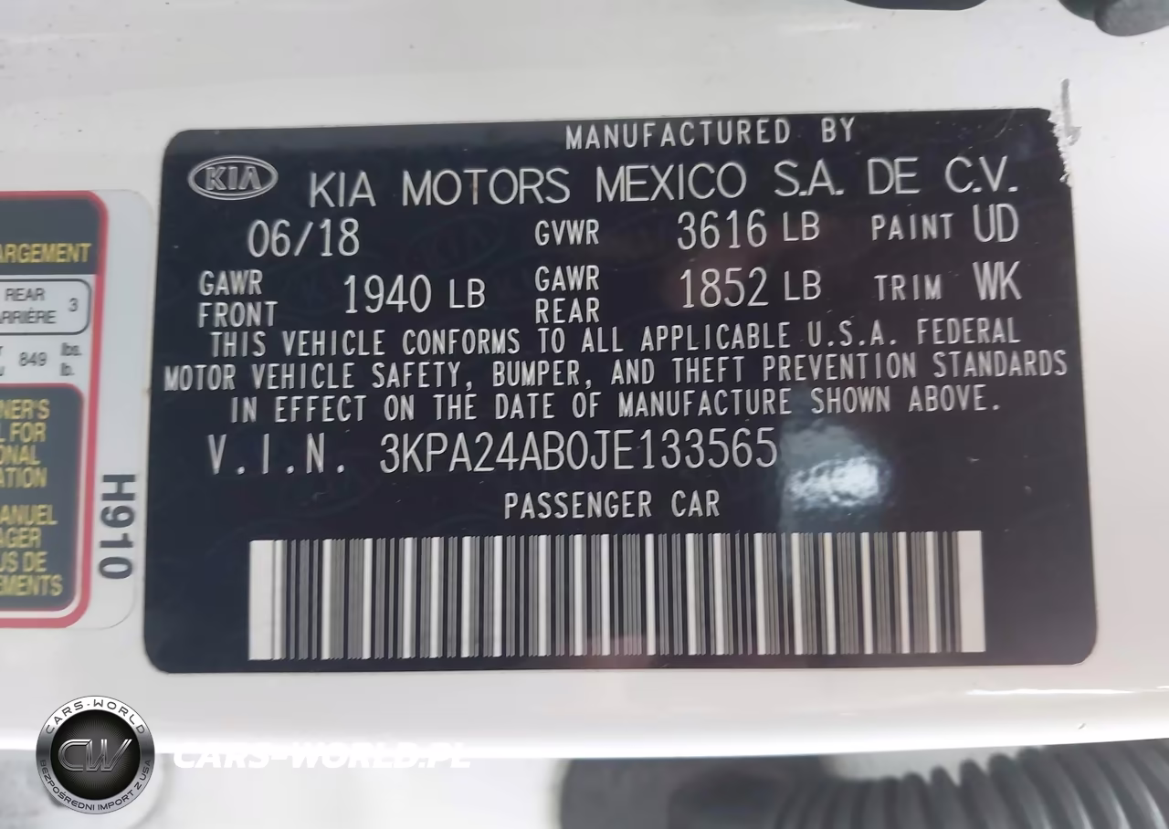 2018 Kia Rio S VIN:3KPA24AB0JE133565 - 9