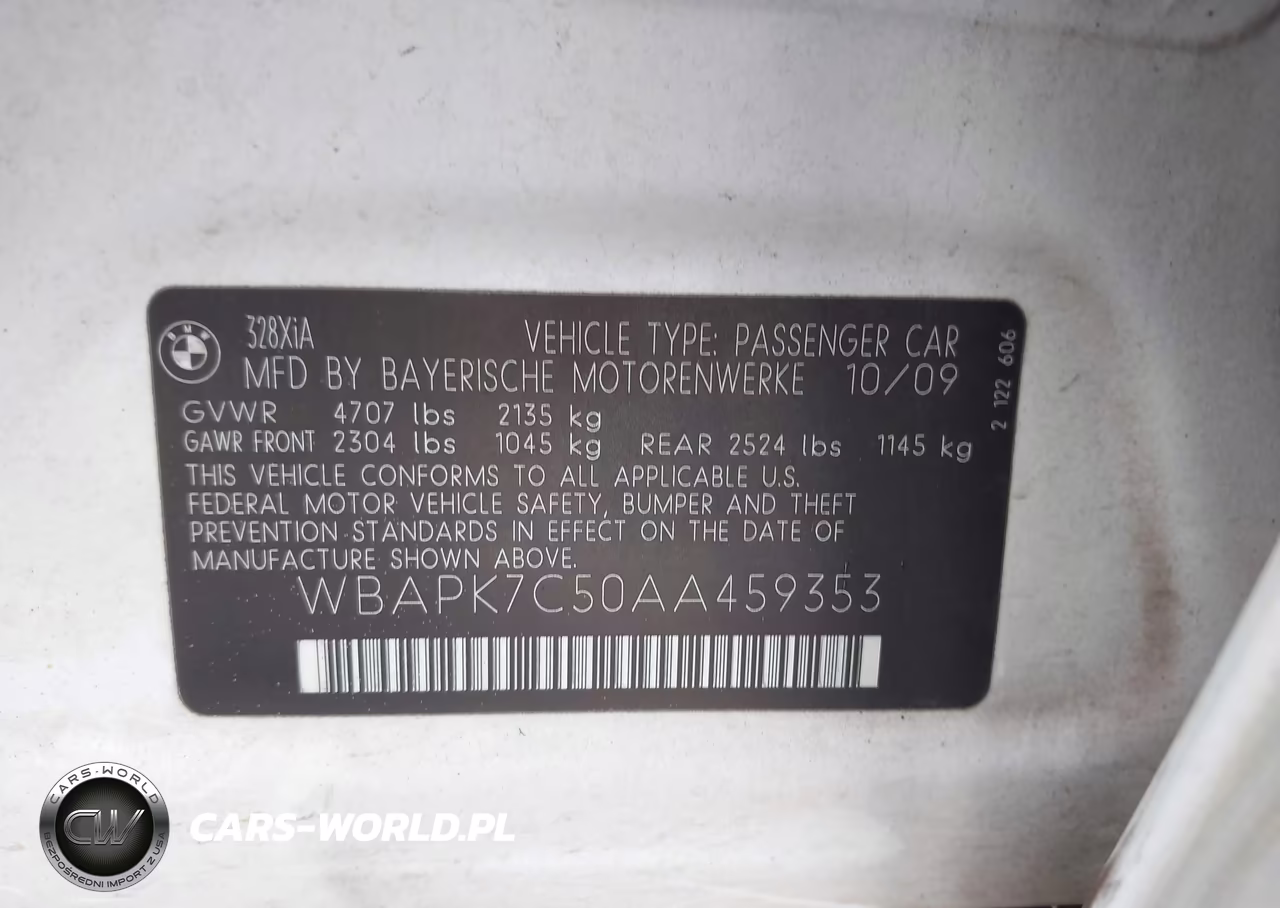 2010 BMW 328I xDrive VIN:WBAPK7C50AA459353 - 9