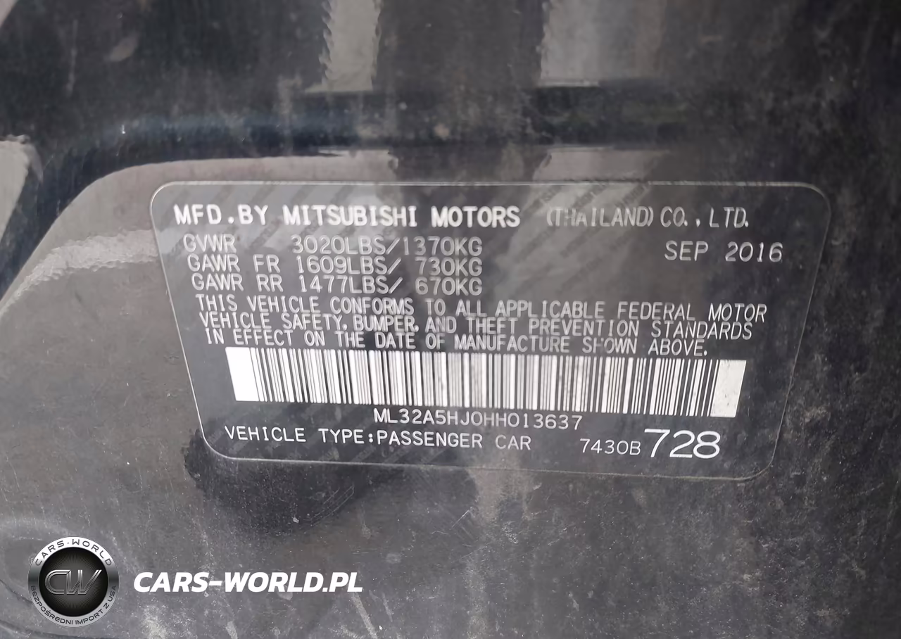 2017 Mitsubishi Mirage Gt VIN:ML32A5HJ0HH013637 - 9