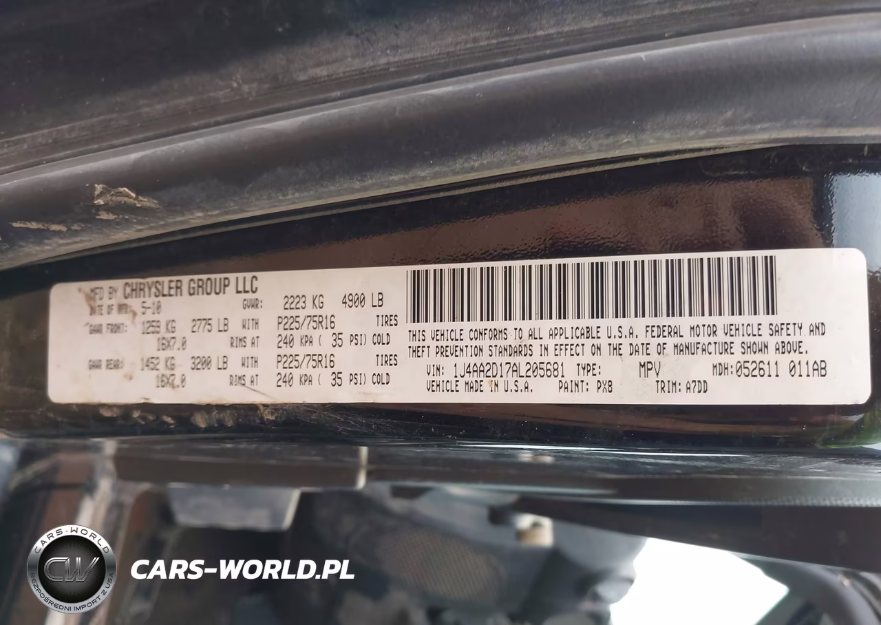 2010 Jeep Wrangler Sport VIN:1J4AA2D17AL205681 - 9