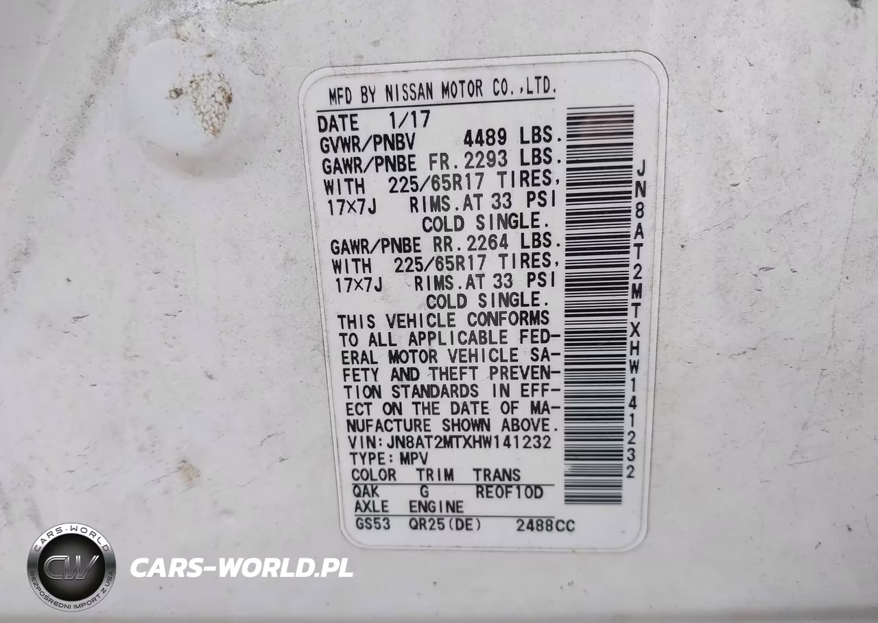 2017 Nissan Rogue S VIN:JN8AT2MTXHW141232 - 9