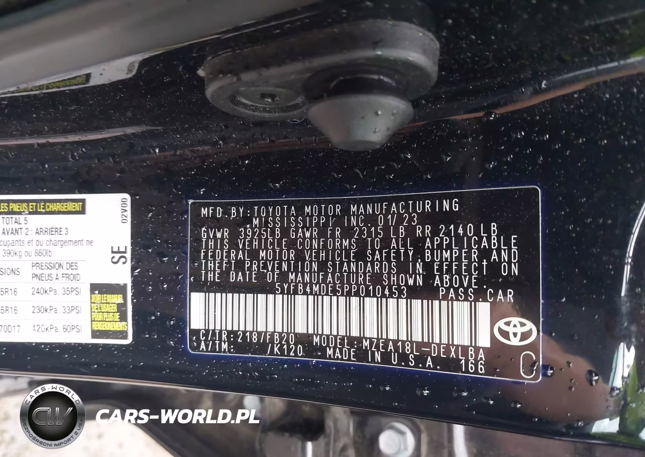 2023 Toyota Corolla Le VIN:5YFB4MDE5PP010453 - 9