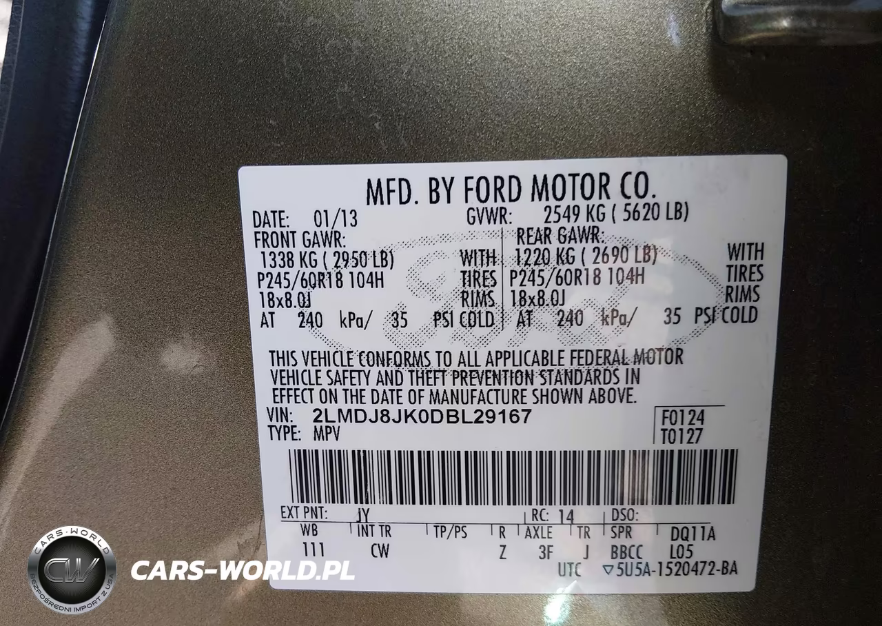 2013 Lincoln Mkx VIN:2LMDJ8JK0DBL29167 - 9