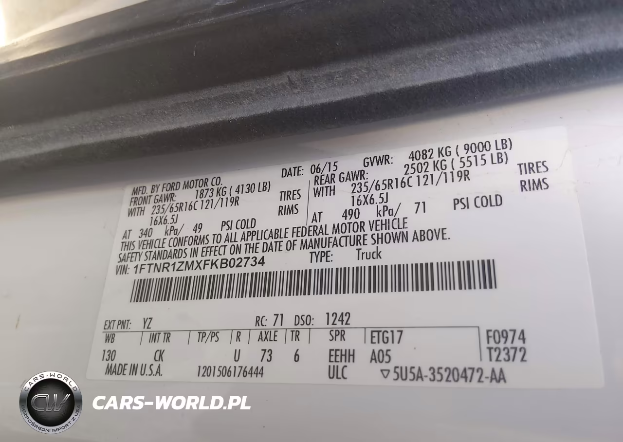 2015 Ford Transit-250 VIN:1FTNR1ZMXFKB02734 - 9