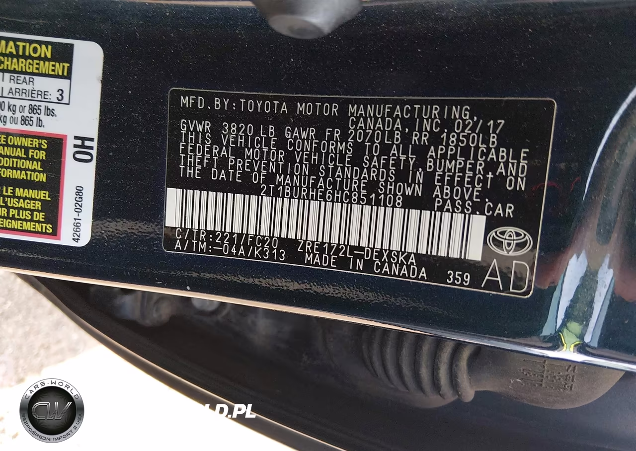 2017 Toyota Corolla Se VIN:2T1BURHE6HC851108 - 9