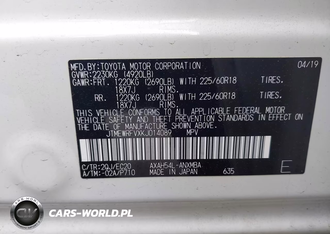 2019 Toyota Rav4 Hybrid Xse VIN:JTMEWRFVXKJ014089 - 9