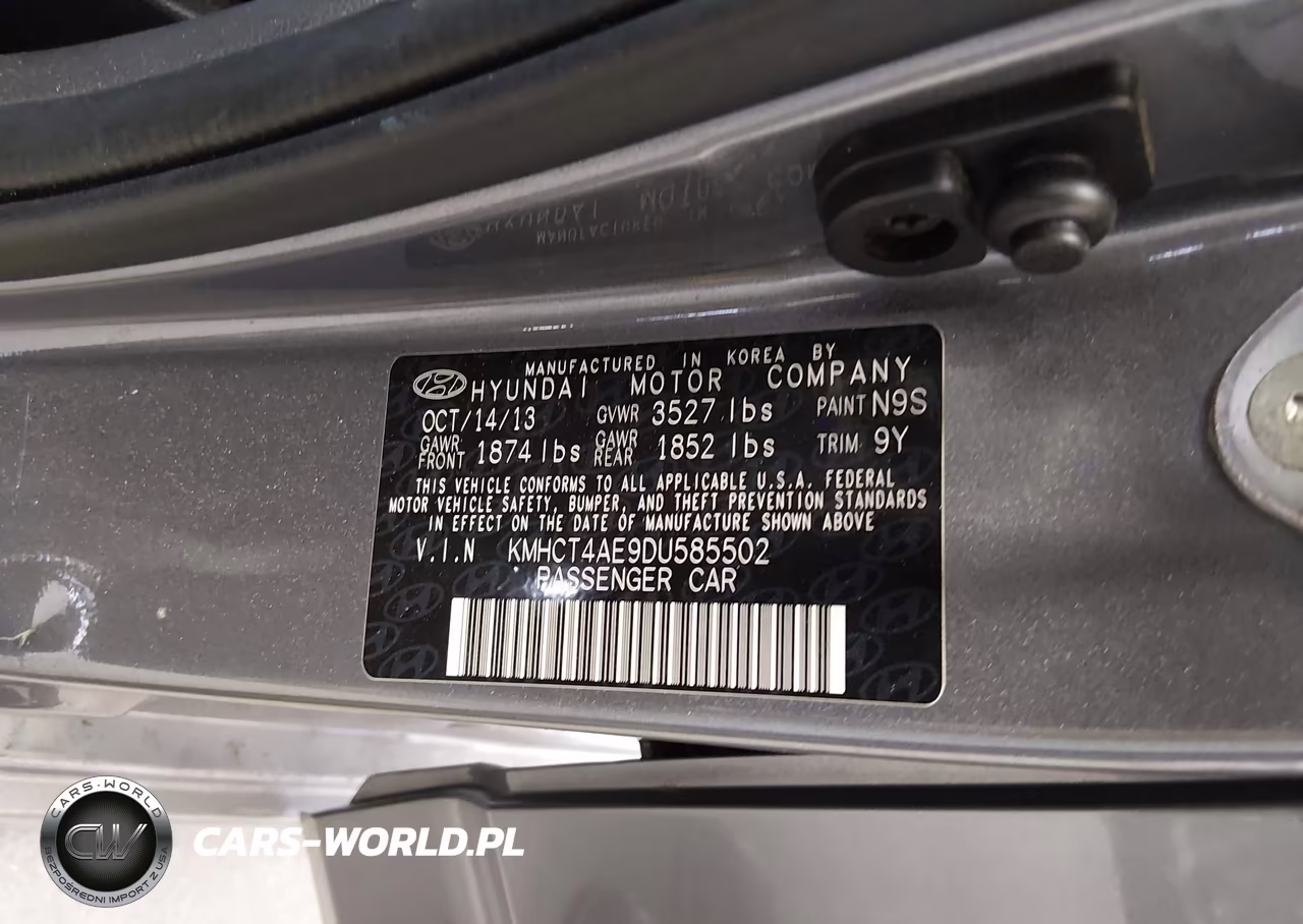 2013 Hyundai Accent Gls VIN:KMHCT4AE9DU585502 - 9