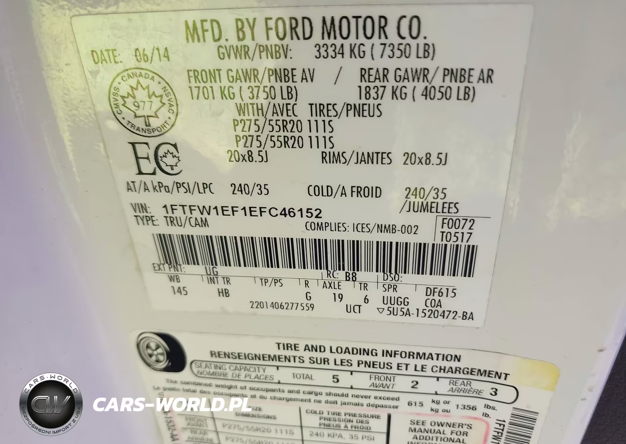 2014 Ford F-150 Lariat VIN:1FTFW1EF1EFC46152 - 9