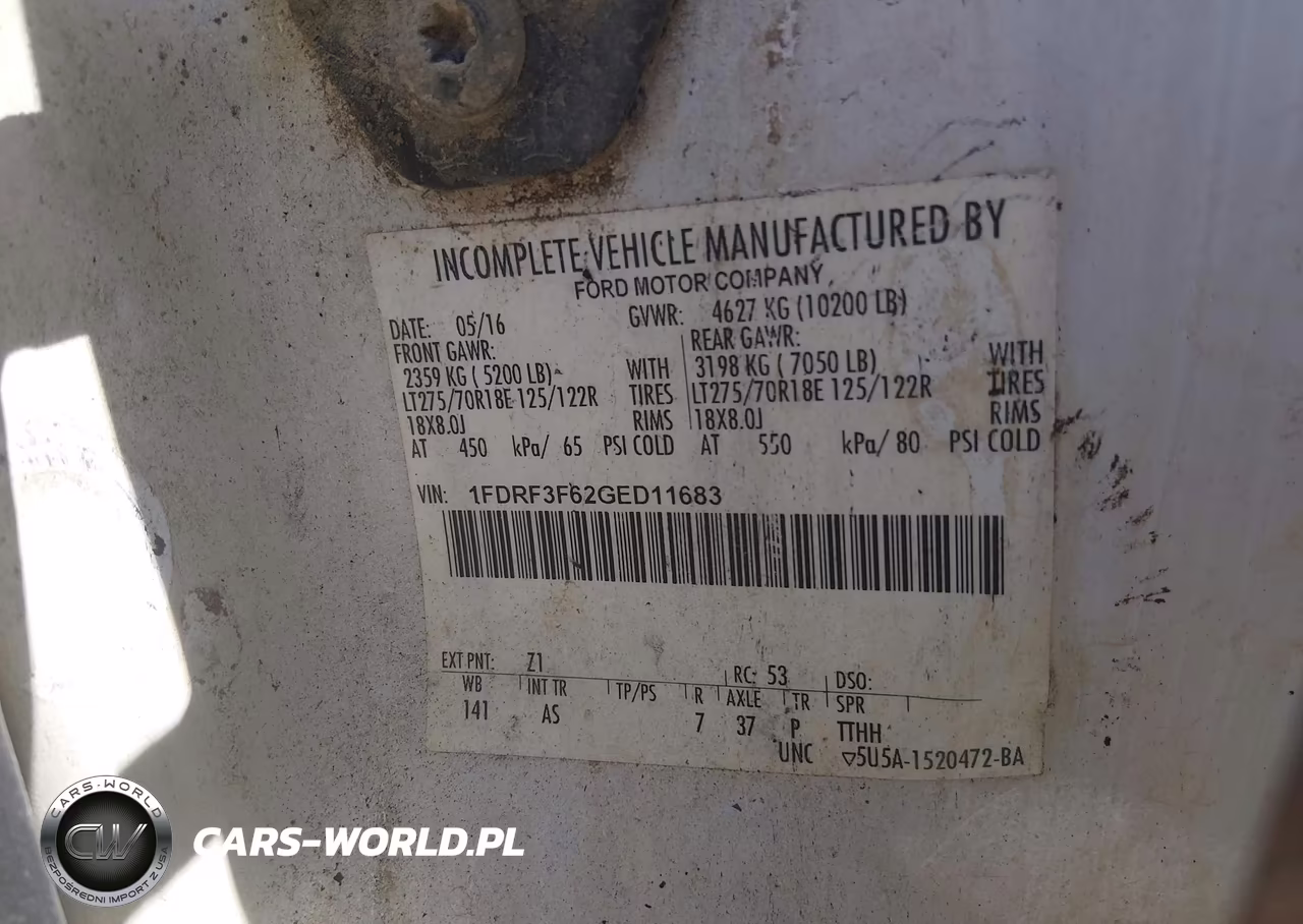 2016 Ford F-350 Chassis Xl-Xlt VIN:1FDRF3F62GED11683 - 9