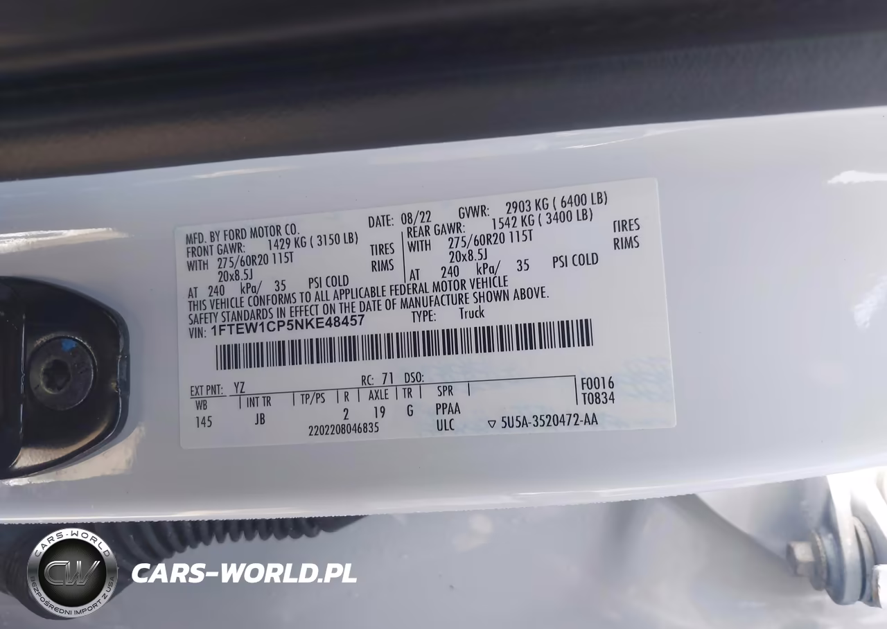 2022 Ford F-150 Xl VIN:1FTEW1CP5NKE48457 - 9