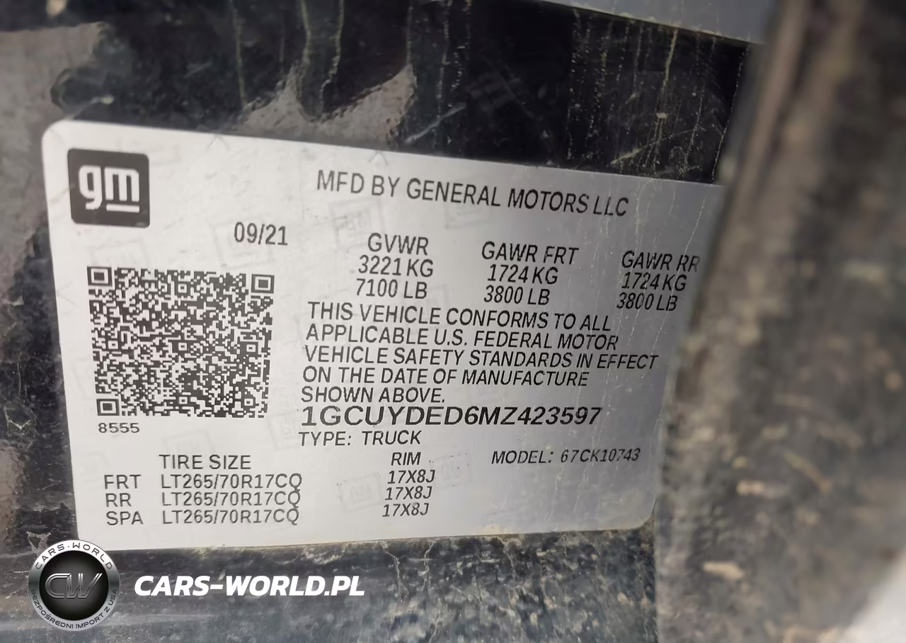 2021 Chevrolet Silverado 1500 4Wd Standard Bed Lt VIN:1GCUYDED6MZ423597 - 9