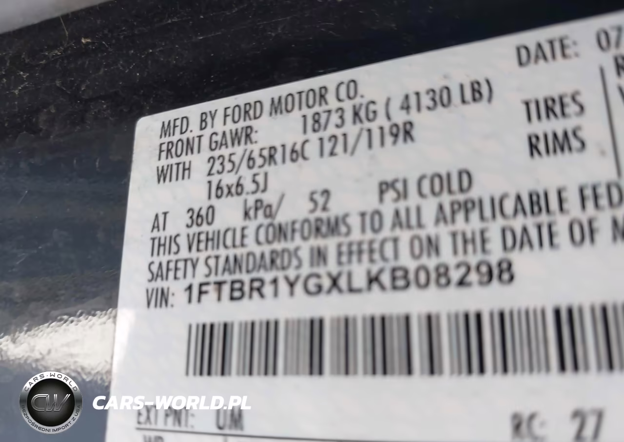 2020 Ford Transit-250 VIN:1FTBR1YGXLKB08298 - 9