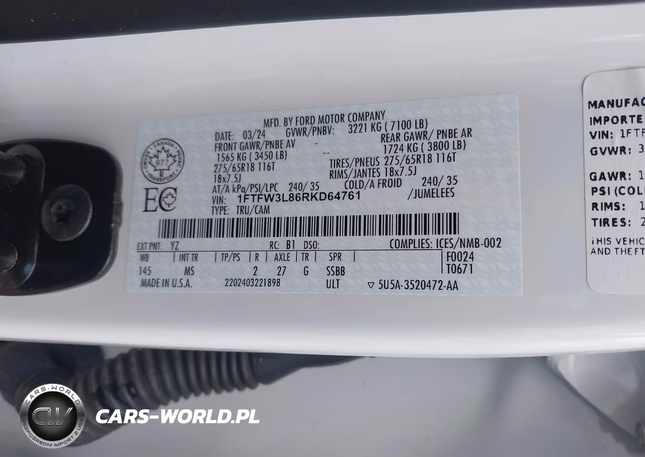 2024 Ford F-150 Xlt VIN:1FTFW3L86RKD64761 - 9