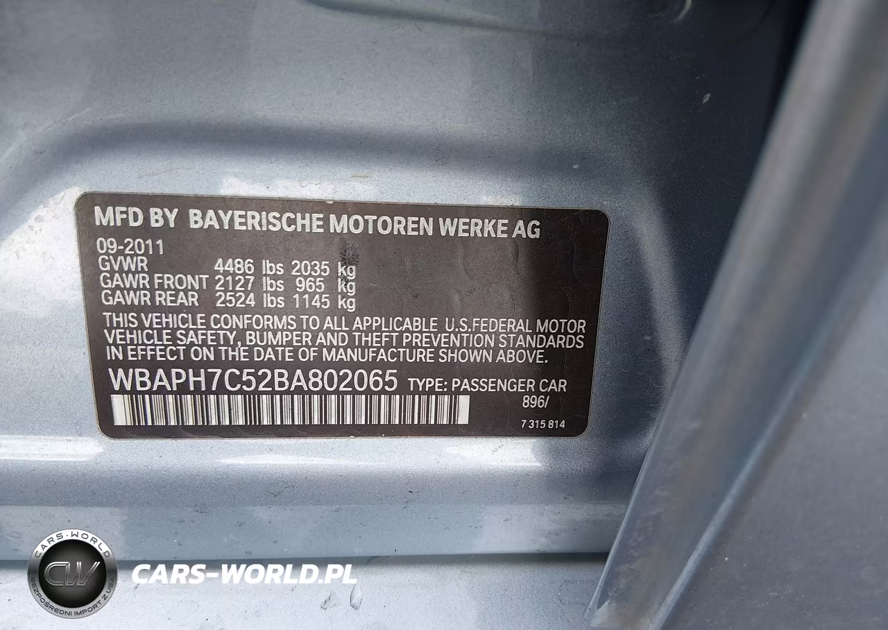 2011 BMW 328I VIN:WBAPH7C52BA802065 - 9