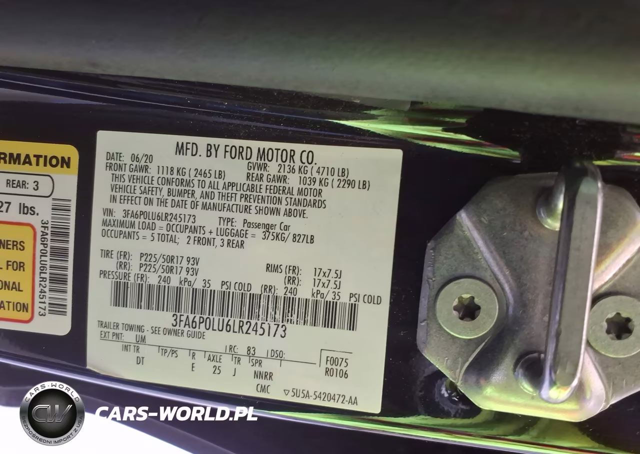 2020 Ford Fusion Hybrid Se VIN:3FA6P0LU6LR245173 - 9