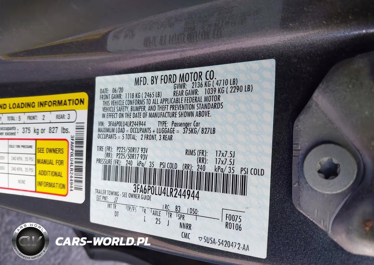 2020 Ford Fusion Hybrid Se VIN:3FA6P0LU4LR244944 - 9