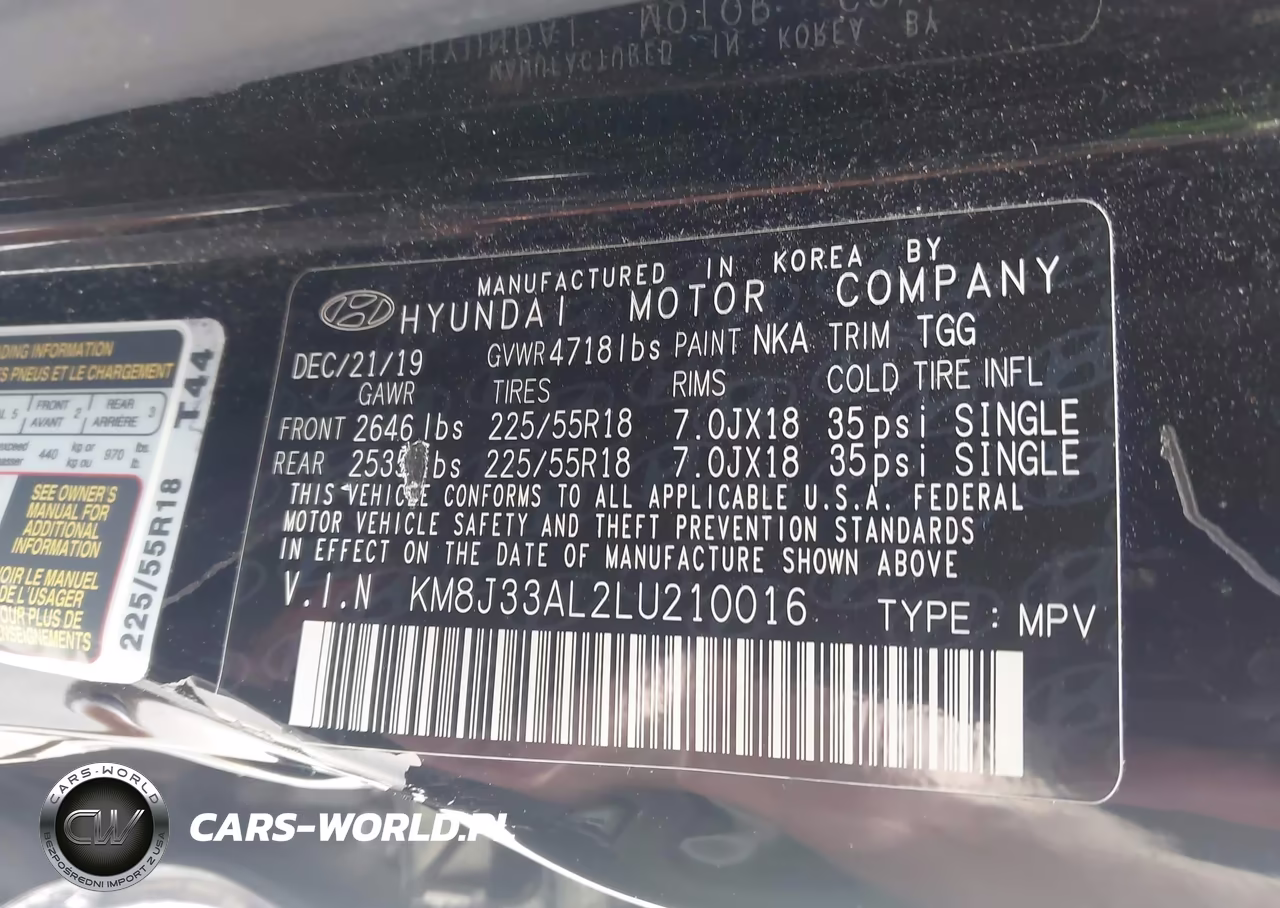 2020 Hyundai Tucson Sel VIN:KM8J33AL2LU210016 - 9