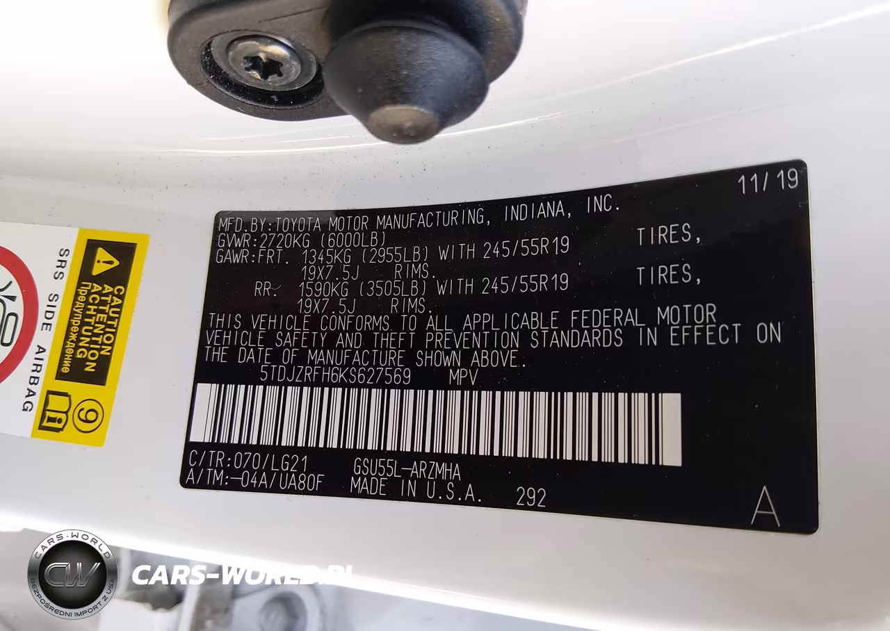2019 Toyota Highlander Se VIN:5TDJZRFH6KS627569 - 9