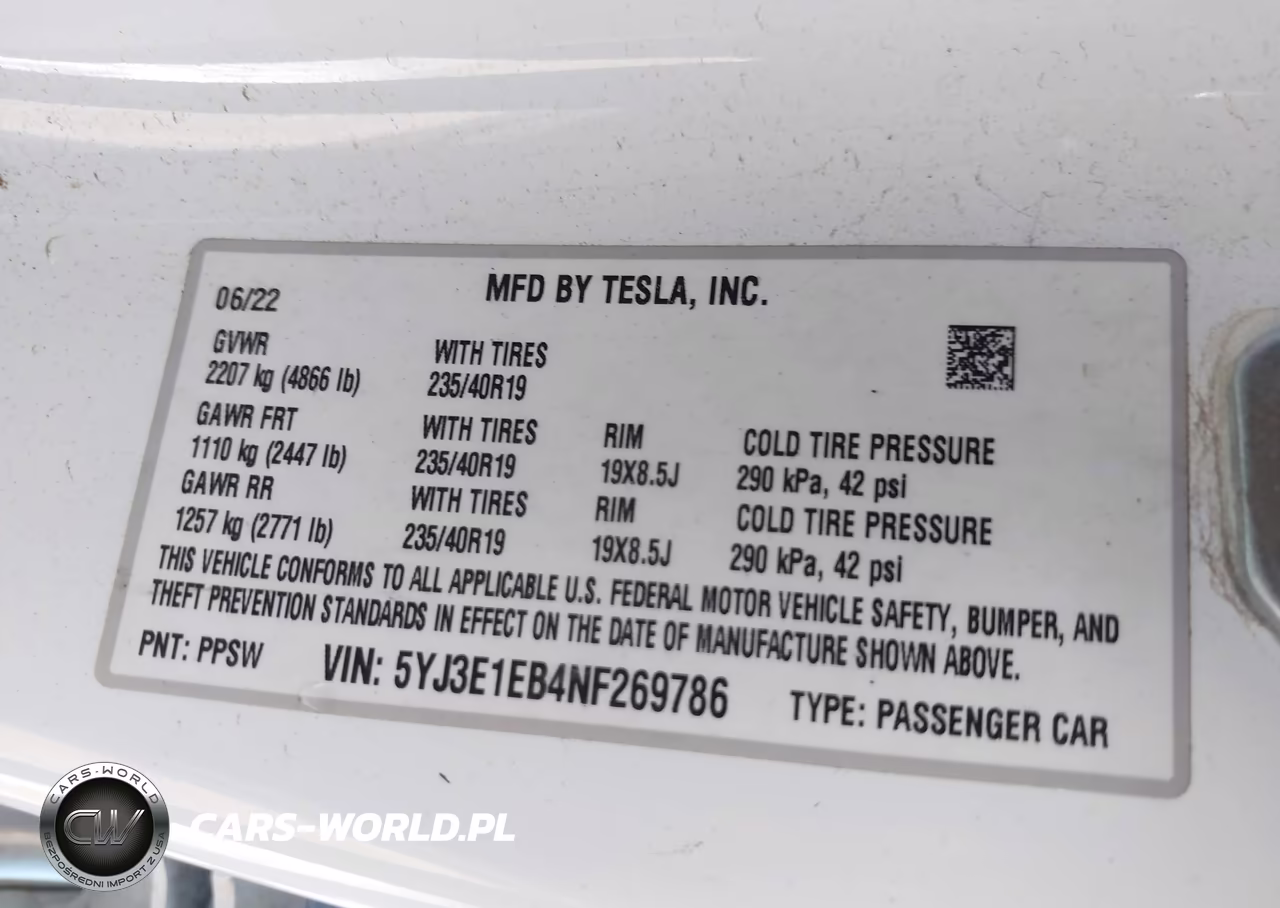 2022 Tesla Model 3 Long Range Dual Motor All-Wheel Drive VIN:5YJ3E1EB4NF269786 - 9