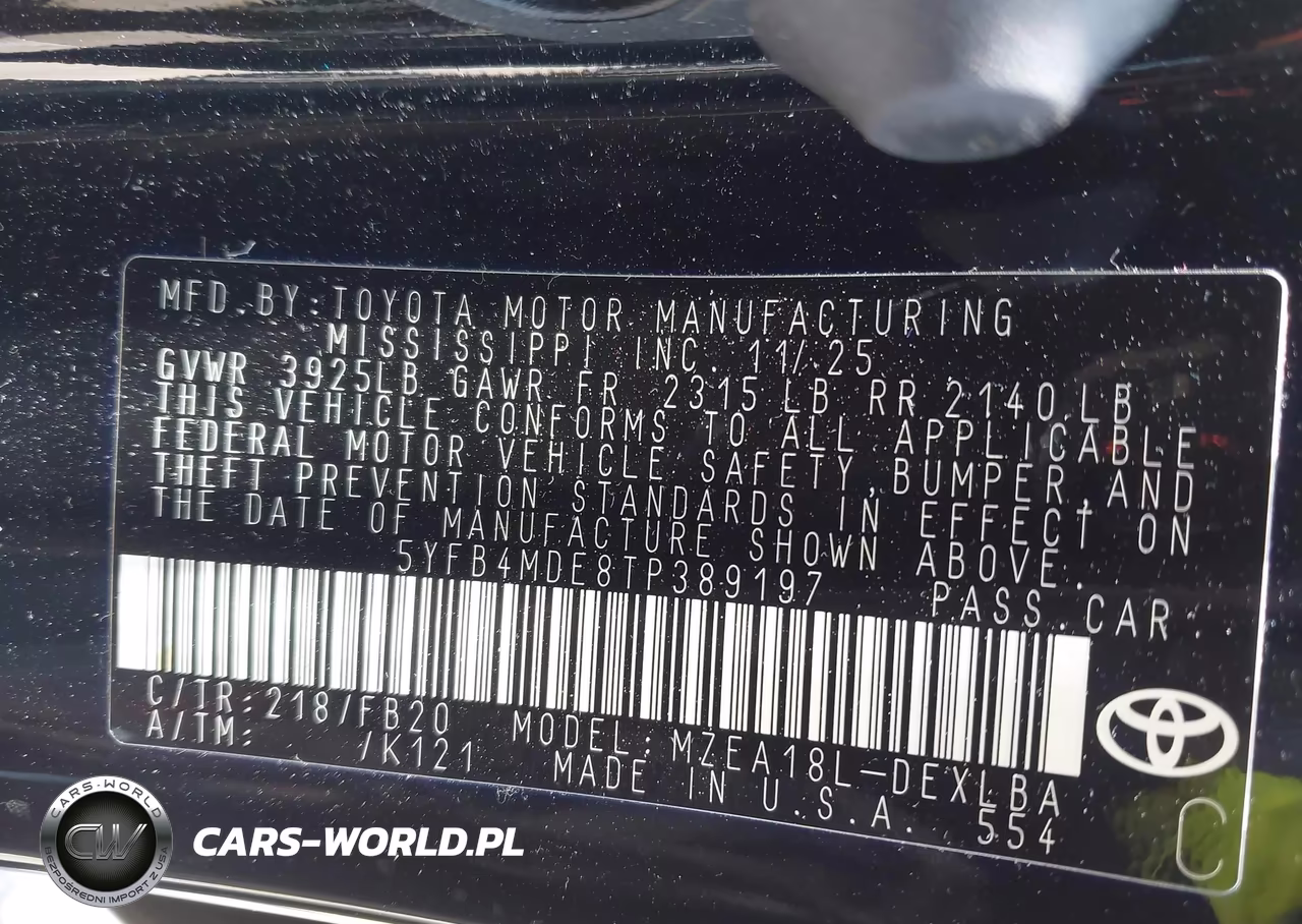 2026 Toyota Corolla Le VIN:5YFB4MDE8TP389197 - 9